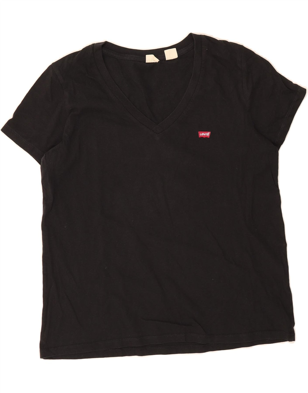 LEVI'S Womens T-Shirt Top UK 16 Large Black Cotton Vintage Levi's and Second-Hand Levi's from Messina Hembry 