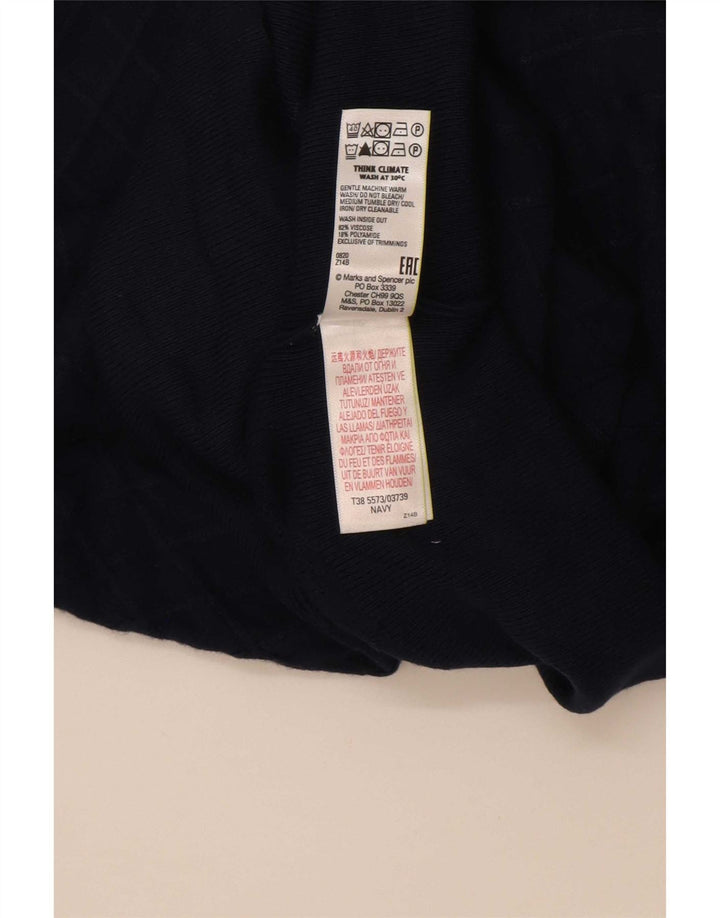 Suéter feminino Marks & Spencer com gola redonda Reino Unido 12 médio azul marinho