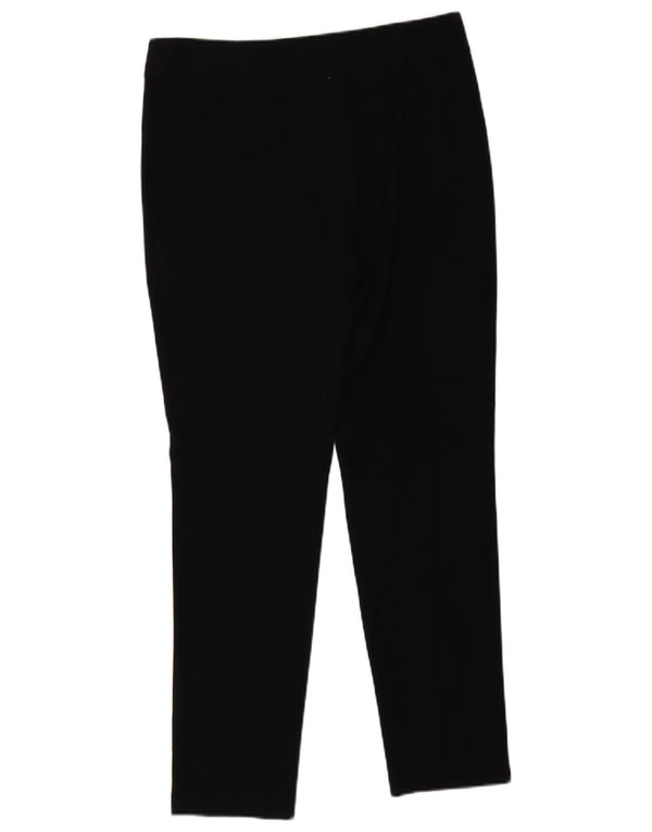 Calça casual feminina Marks & Spencer cônica Reino Unido 12 médio W32 L30 preta