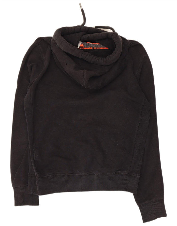 SUPERDRY moletom com capuz masculino médio algodão preto