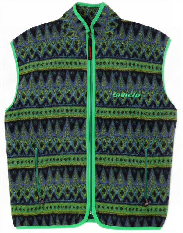 Invicta Mens Fleece Gilet UK 40 Grande Poliéster Geométrico Verde