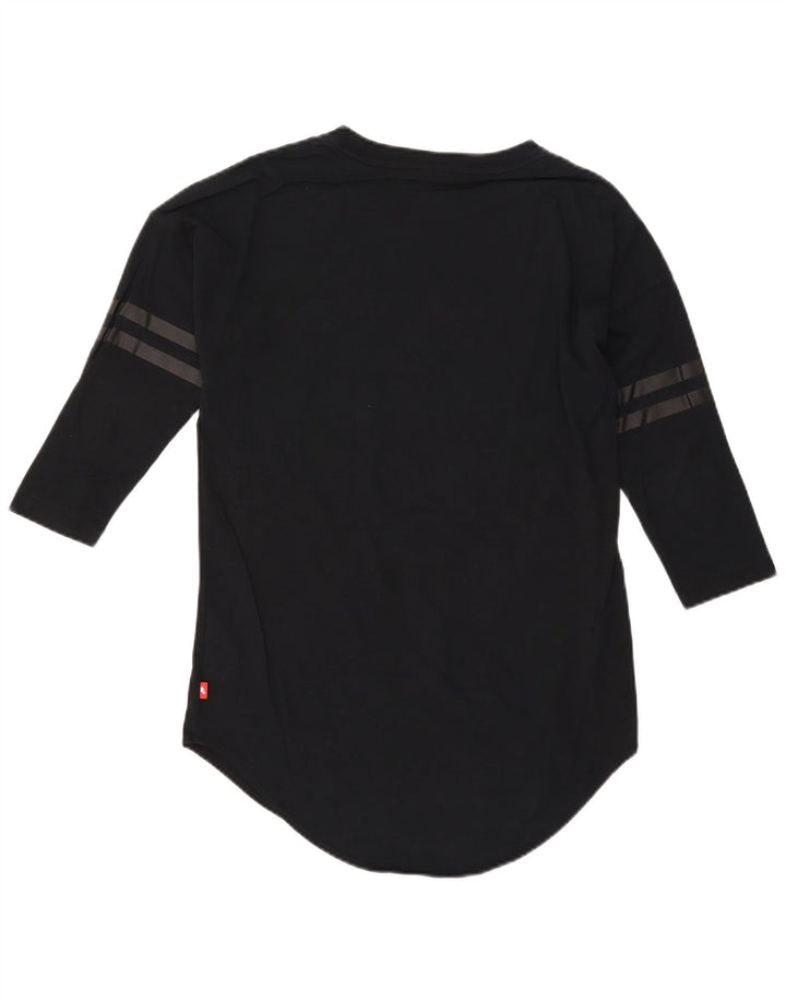 Top gráfico masculino Nike manga 3/4 pequeno algodão preto