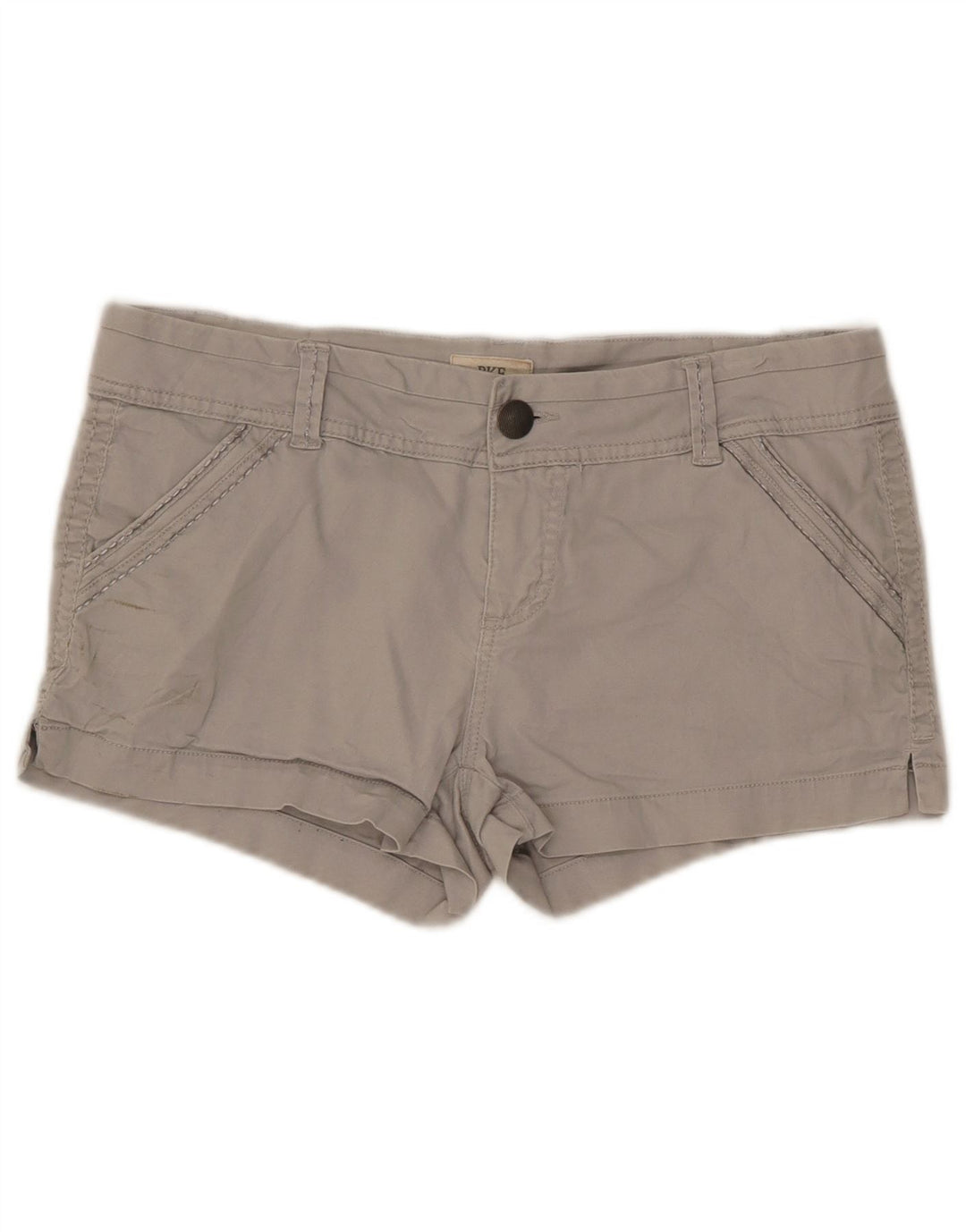 Shorts Chino feminino de cintura baixa BKE W30 algodão cinza médio