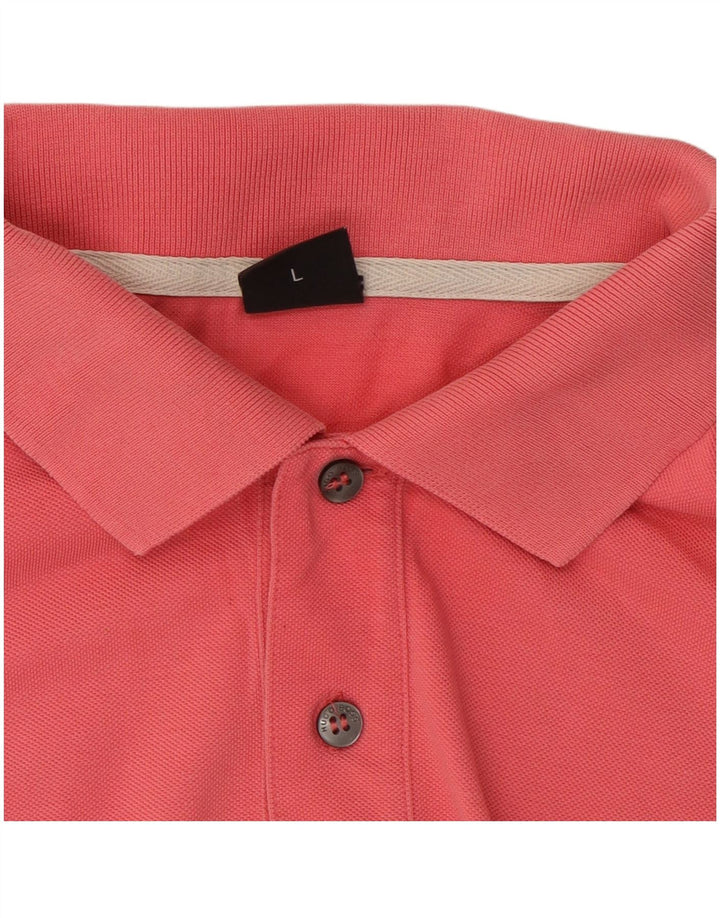 Camisa polo masculina Hugo Boss Regular Fit grande algodão vermelho