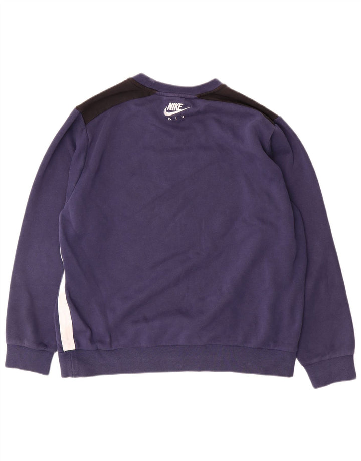 Moletom gráfico masculino Nike Jumper grande algodão colorblock azul marinho