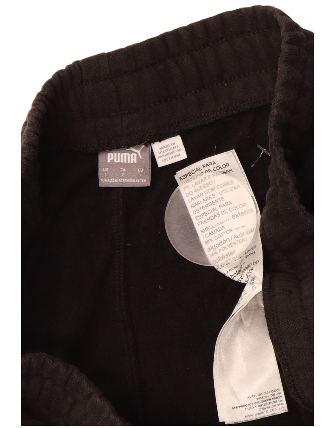 Calça de treino masculina PUMA joggers grande algodão preto