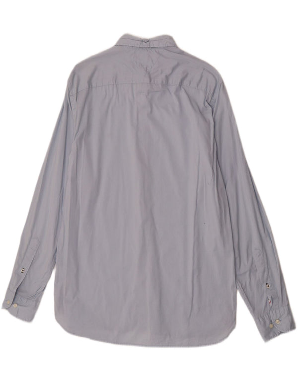Camisa masculina Tommy Hilfiger Regular Fit grande algodão azul