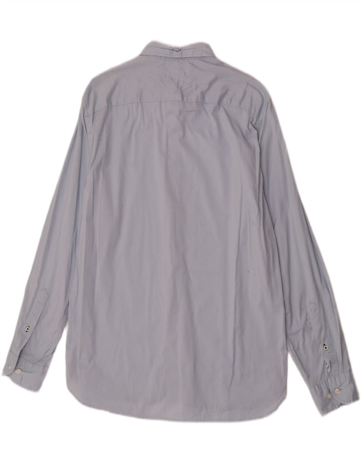 Camisa masculina Tommy Hilfiger Regular Fit grande algodão azul