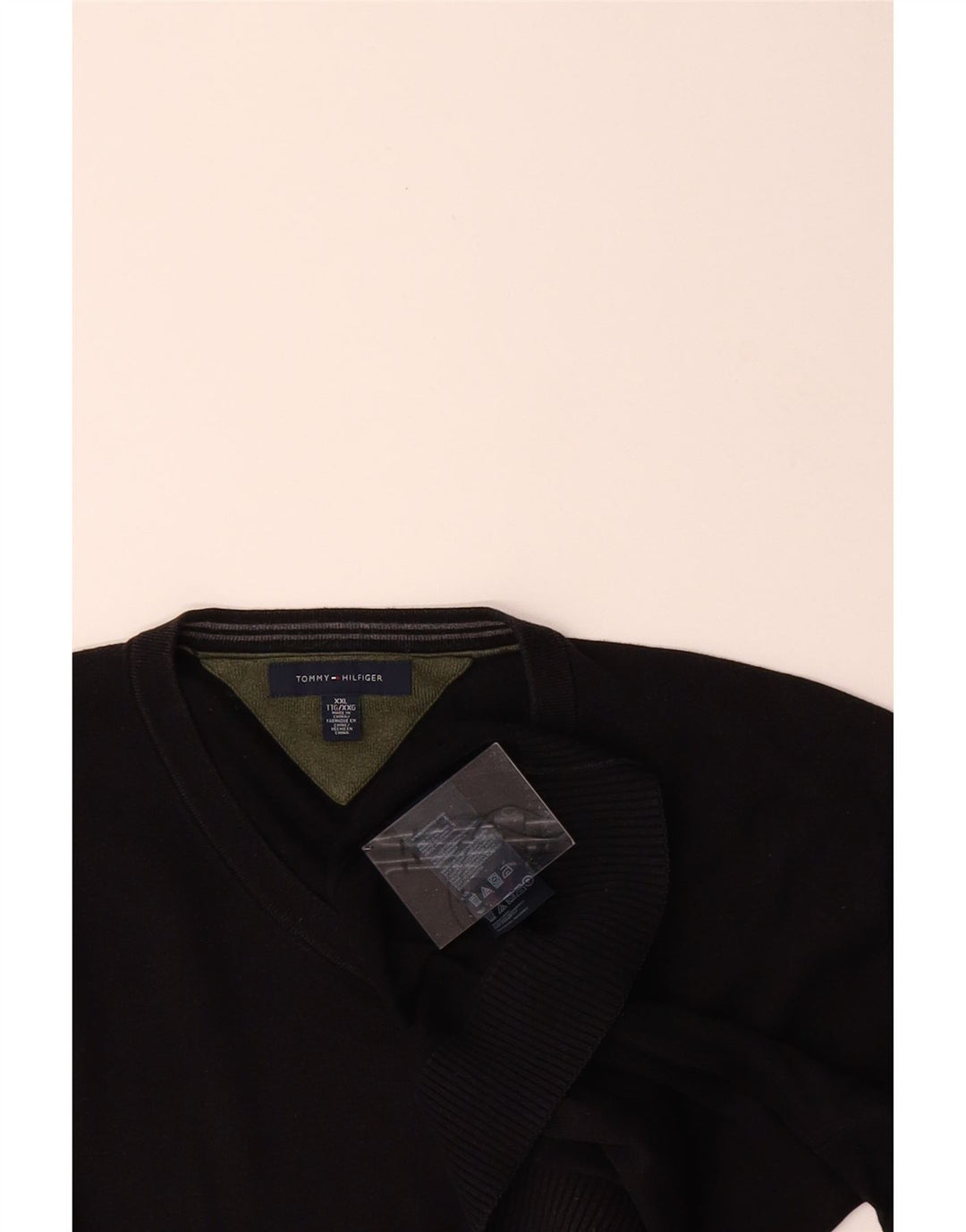 Suéter masculino TOMMY HILFIGER com decote em V 2XL preto