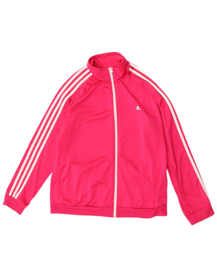 Adidas Womens Tracksuit Top Jacket UK 20/22 XL Rosa Poliéster