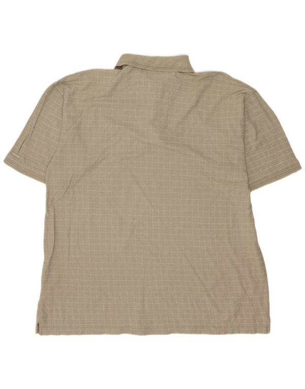 Camisa polo masculina alta Izod XL algodão geométrico verde