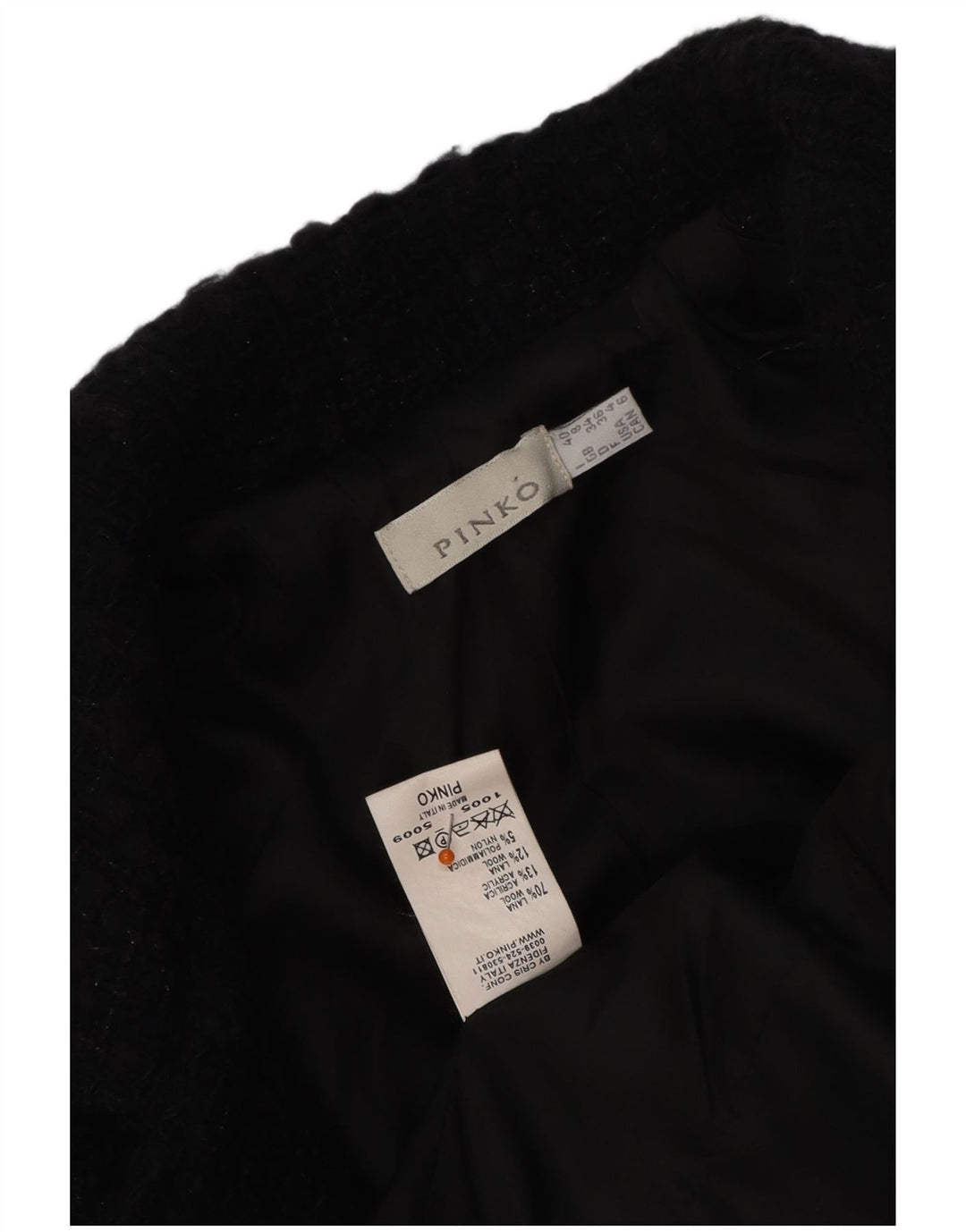 Jaqueta blazer feminina PINKO UK 8 pequena lã preta