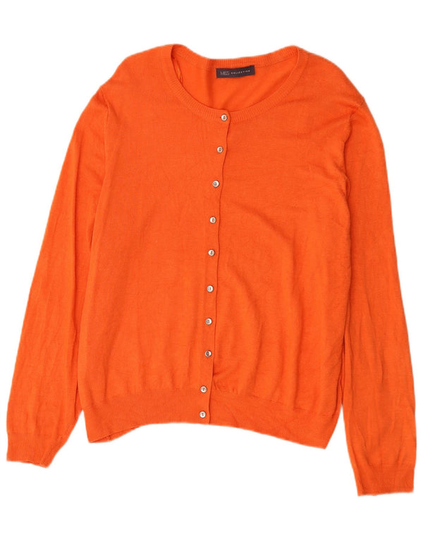 Suéter cardigã feminino Marks & Spencer UK 18 XL laranja