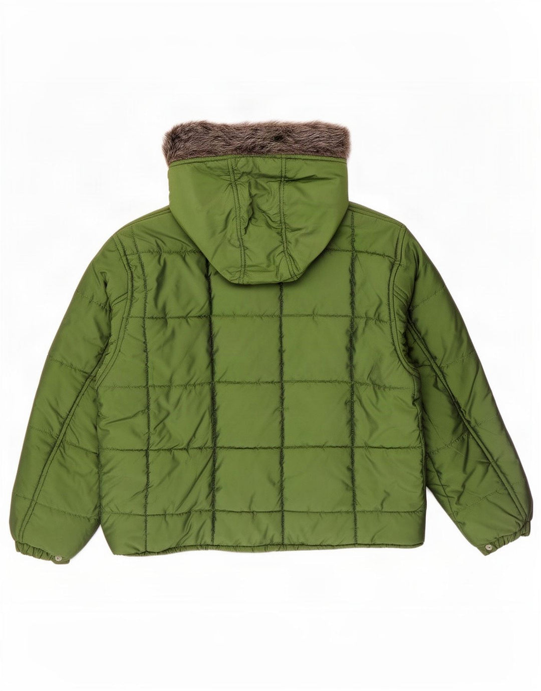 Jaqueta acolchoada feminina Vagabond com capuz grande Reino Unido 10 nylon verde pequeno
