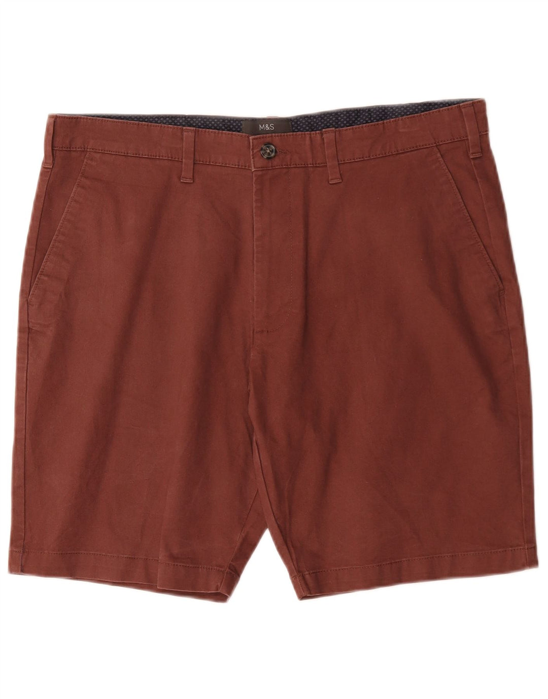 Shorts Chino Masculino Marks & Spencer W36 Grande Algodão Marrom