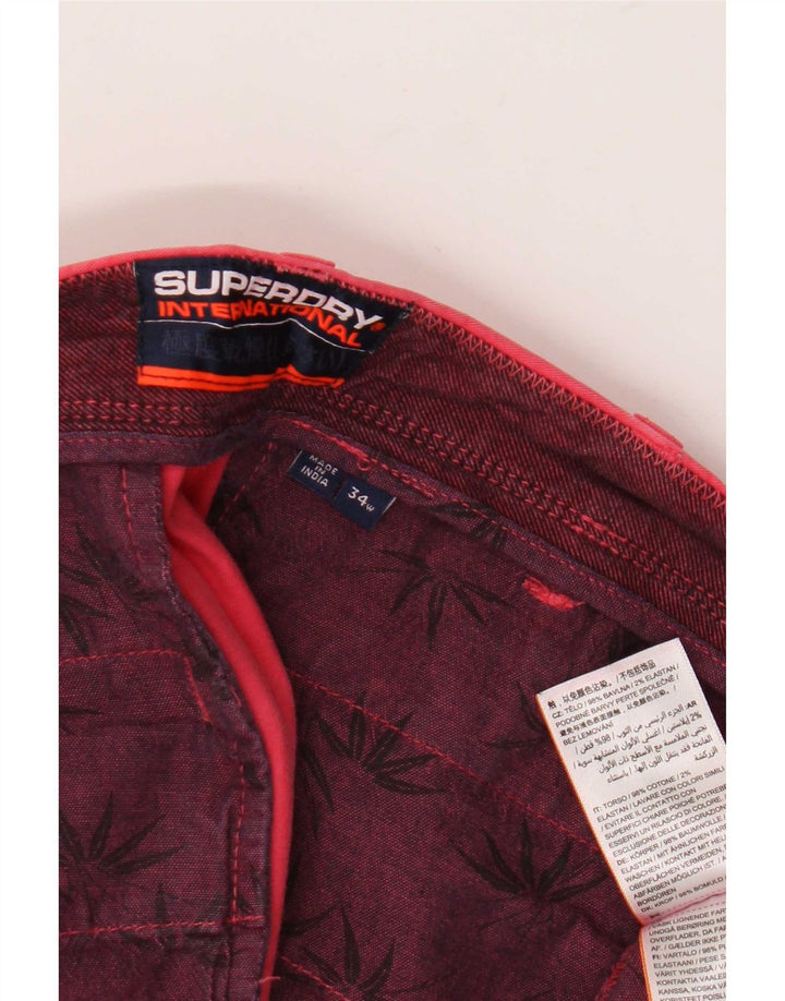 Superdry Mens Chino Shorts W34 Grande Algodão Rosa