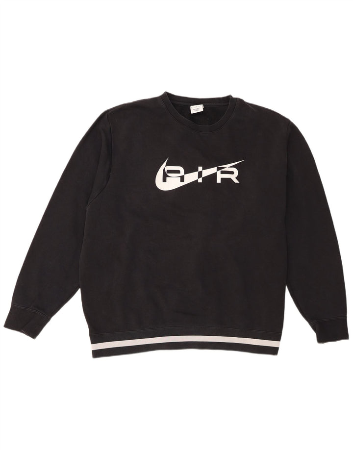 Moletom gráfico masculino Nike Jumper XL preto listrado de algodão