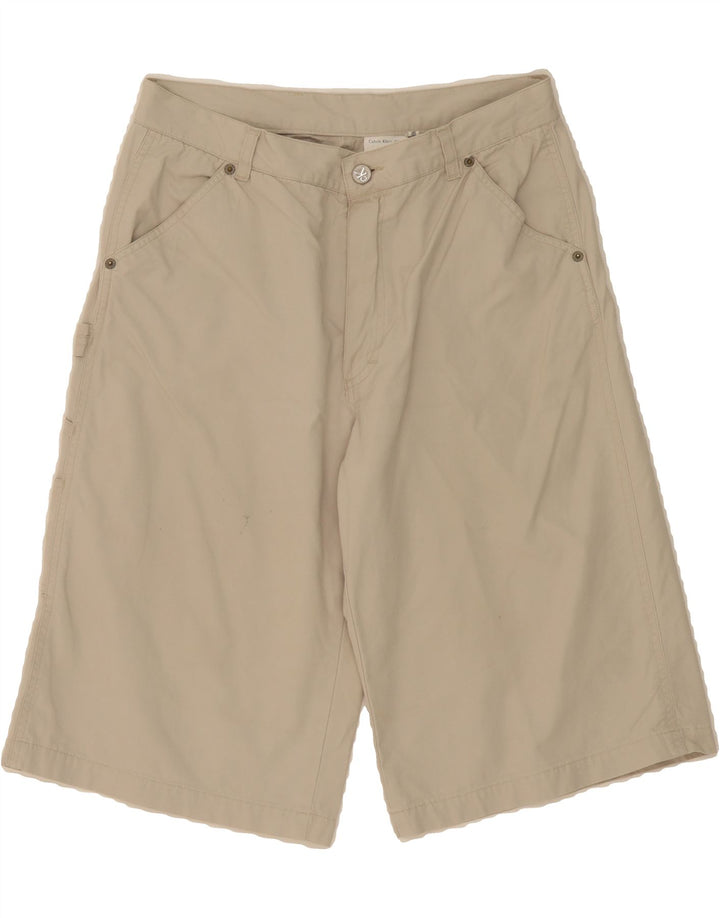 CALVIN KLEIN Boys Cargo Bermuda Shorts 15-16 Years W32  Beige Cotton Vintage Calvin Klein and Second-Hand Calvin Klein from Messina Hembry 