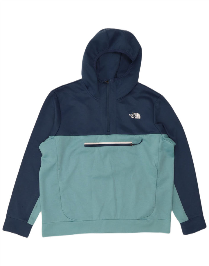 Jumper masculino com capuz e gola com zíper THE NORTH FACE XL azul marinho colorblock