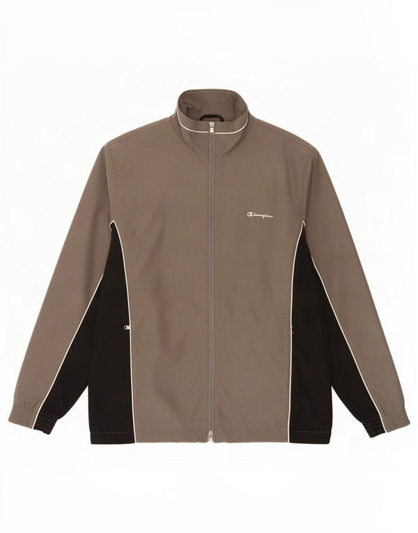 Champion Mens Treino Top Jaqueta Pequena Cinza Colourblock Poliéster