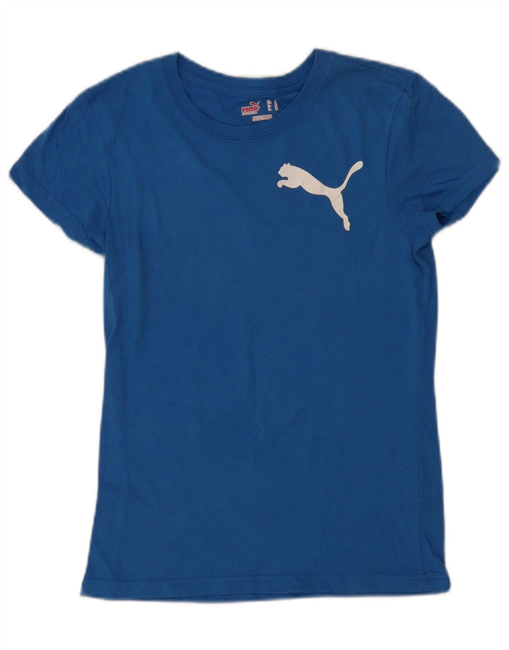 Camiseta feminina PUMA com estampa gráfica UK 10 pequena azul
