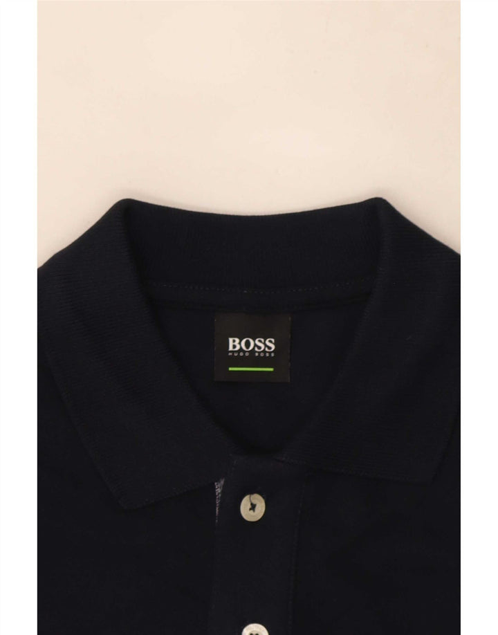 Camisa polo masculina Hugo Boss azul marinho médio