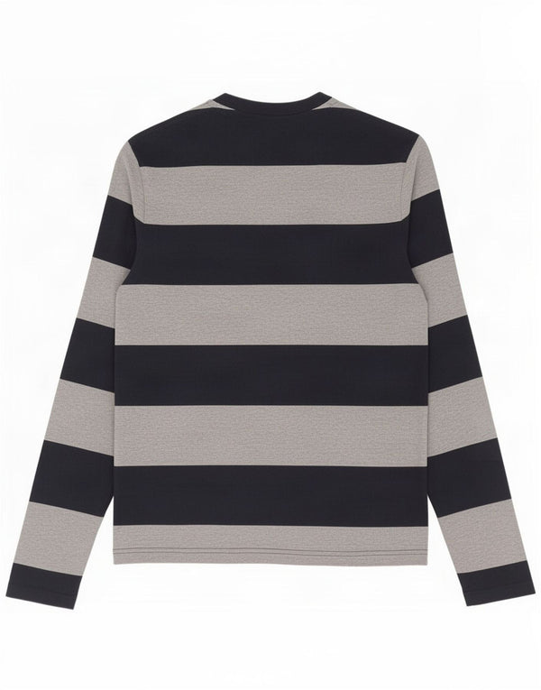 Jack Wills Camiseta masculina de manga comprida pequena listrada azul marinho de algodão