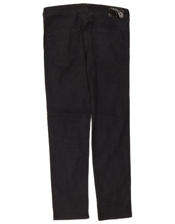 JACK & JONES Masculino Tim Straight Jeans W34 L32 Algodão Preto