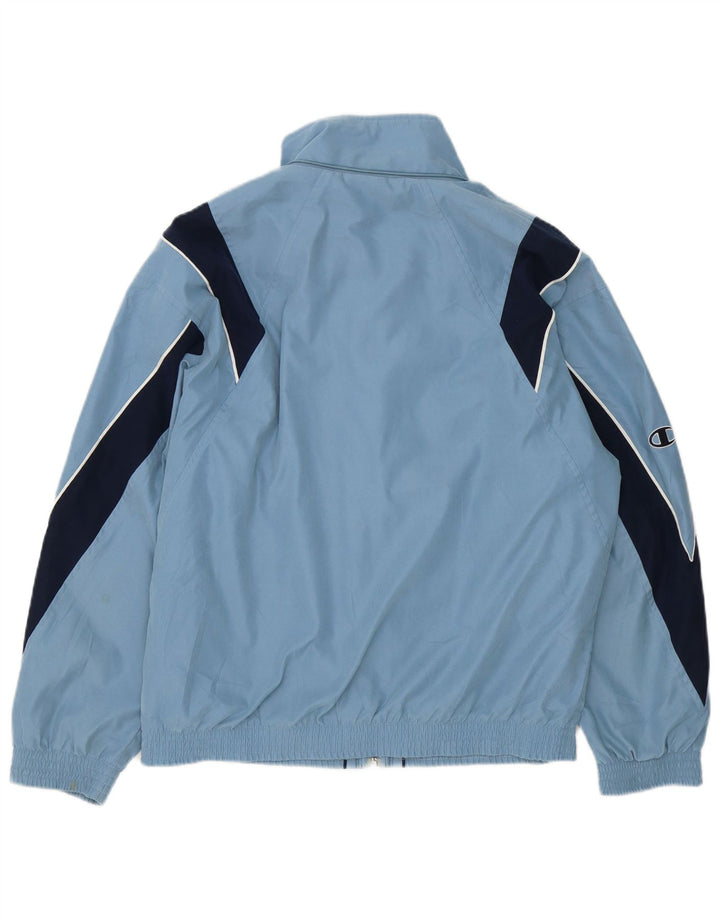 Jaqueta masculina Champion de moletom de poliéster médio azul colorblock