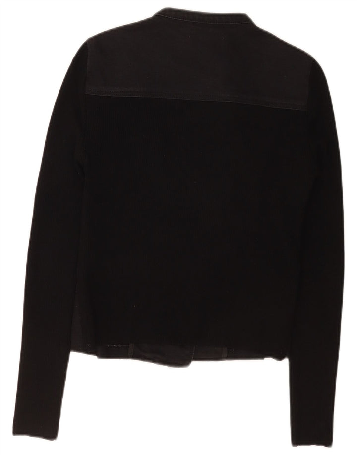 Jaqueta feminina Karen Millen Crop Biker US 1 2XS preta