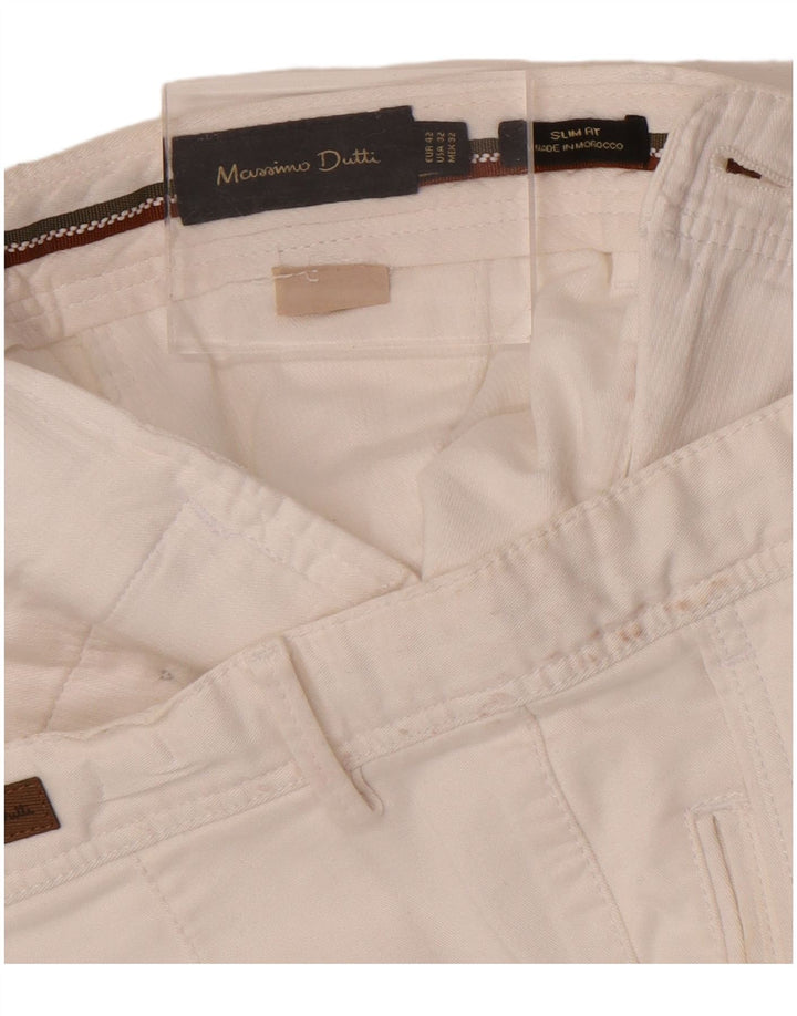 Calça Chino Masculina Slim Massimo Dutti EU 42 Grande W32 L31 Branco