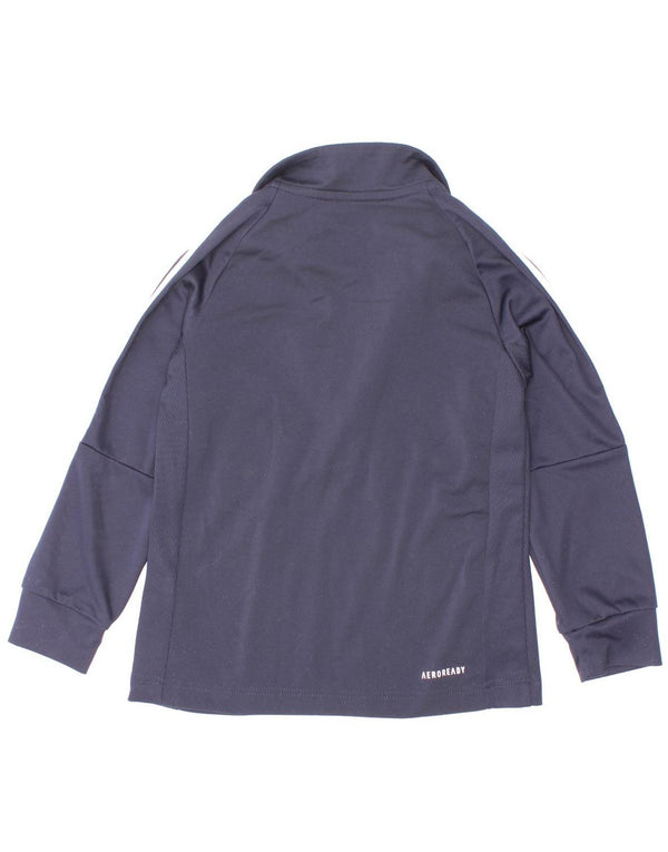 Adidas Meninos Aeroready Zip Neck Pullover Treino Top 5-6 Anos Azul Marinho