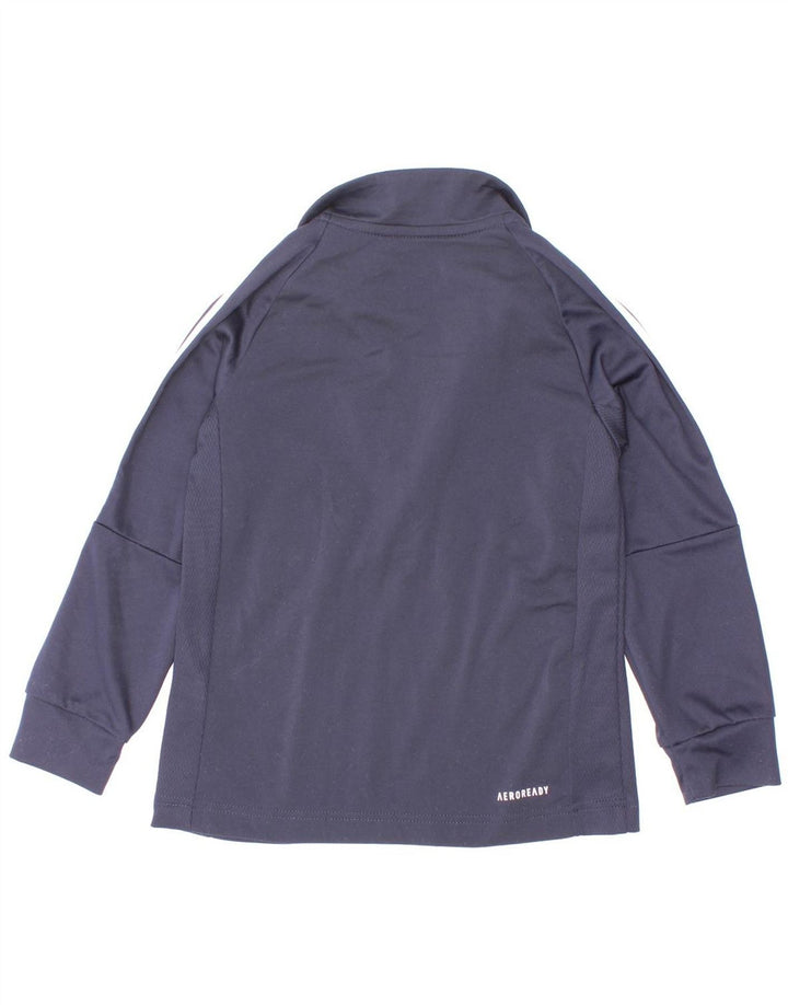Adidas Meninos Aeroready Zip Neck Pullover Treino Top 5-6 Anos Azul Marinho