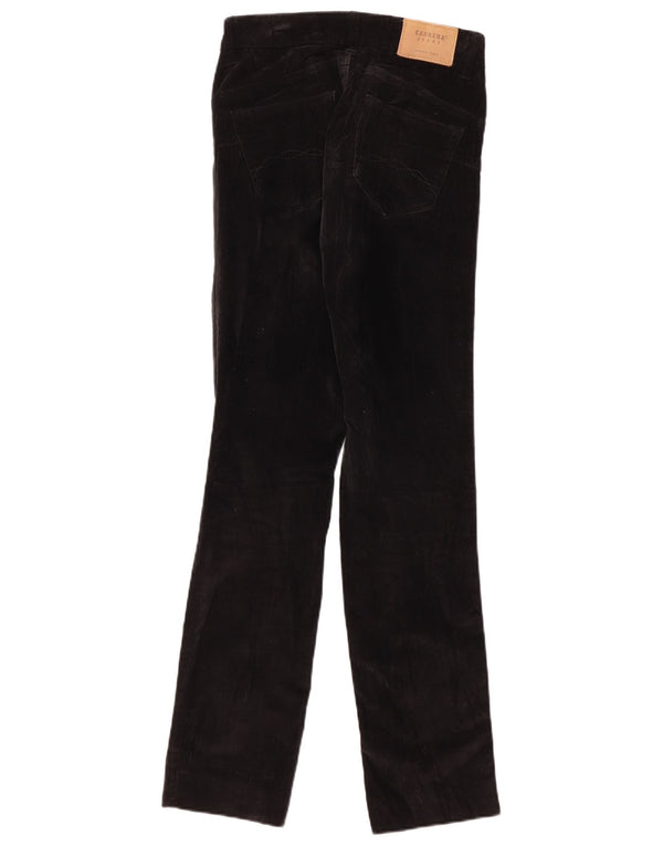 Calça feminina Carrera 753 reta de veludo W28 L33 algodão preto