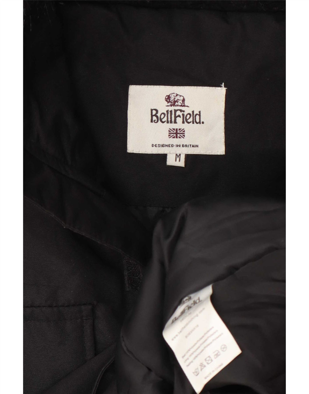 Jaqueta Parka masculina com capuz Bellfield UK 38 poliéster preto médio