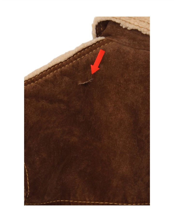 Jaqueta Shearling Feminina Conbipel IT 48 XL Couro Marrom