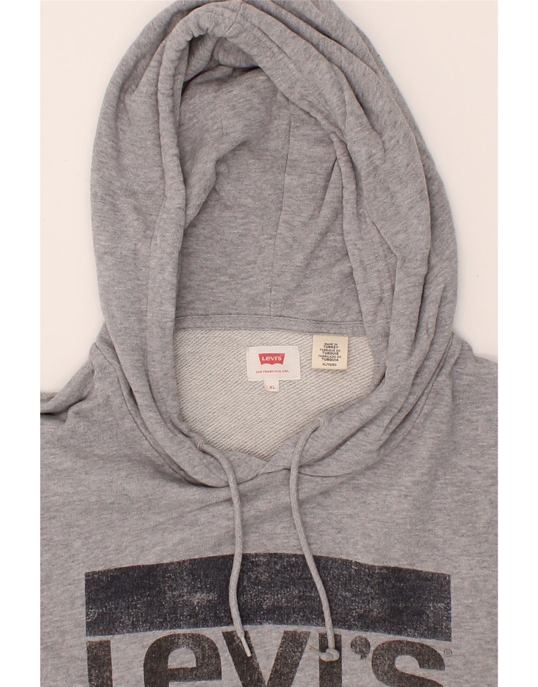 LEVI'S Womens Graphic Hoodie Jumper UK 18 XL Grey Cotton Vintage Levi's and Second-Hand Levi's from Messina Hembry 