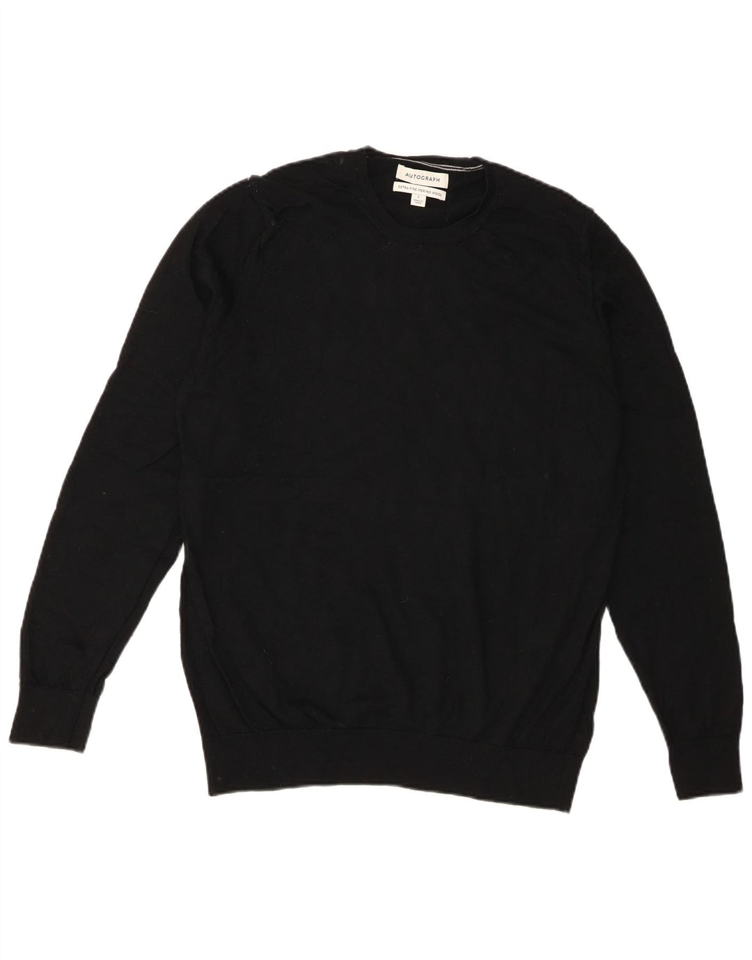 Suéter masculino Marks & Spencer Autograph com gola redonda grande preto