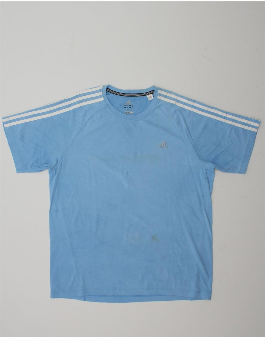 ADIDAS Mens Clima 365 T-Shirt Top Large Blue Cotton Vintage Adidas and Second-Hand Adidas from Messina Hembry 