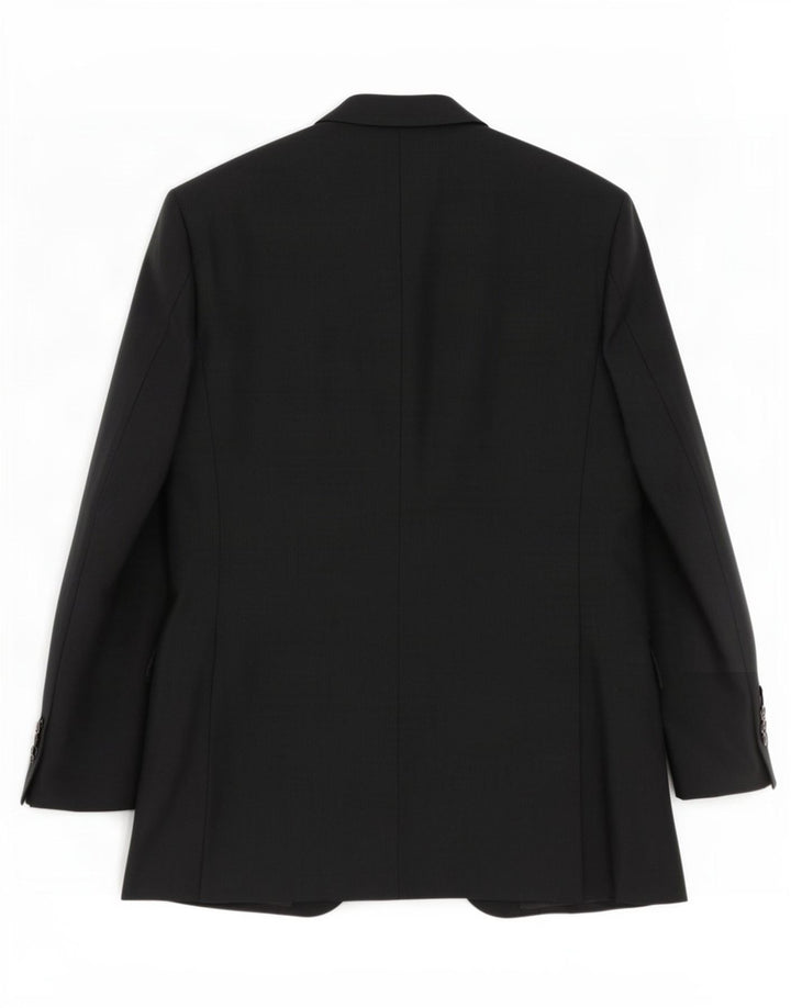 Jaqueta blazer masculina Pal Zileri com 2 botões IT 50 grande lã preta listrada