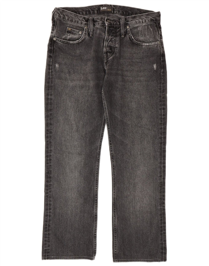 LEE Masculino Knox Distressed Straight Jeans W32 L29 Algodão Cinza