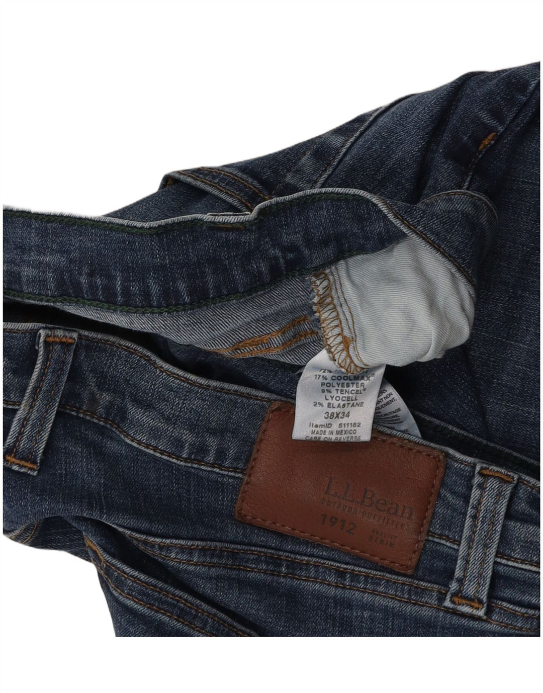 Jeans slim masculino LLBEAN W38 L34 algodão azul