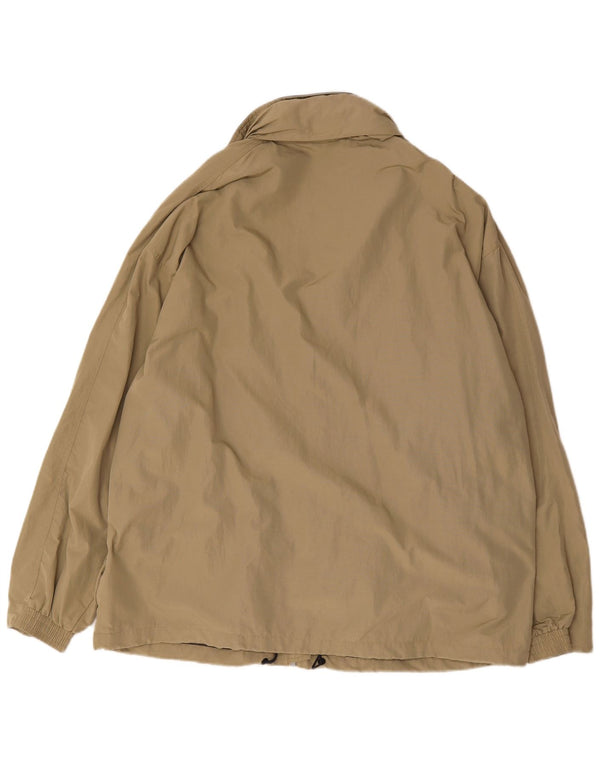 Jaqueta de chuva masculina Diadora com capuz e ajuste solto Reino Unido 40 grande poliamida bege