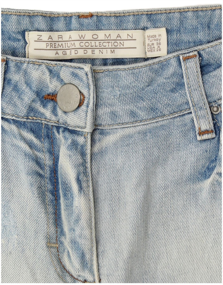 Shorts jeans feminino Zara EU 36 XS W26 azul