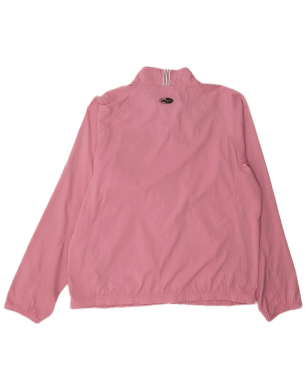 Adidas Womens Clima Proof Tracksuit Top Jacket UK 14 Médio Rosa Poliéster
