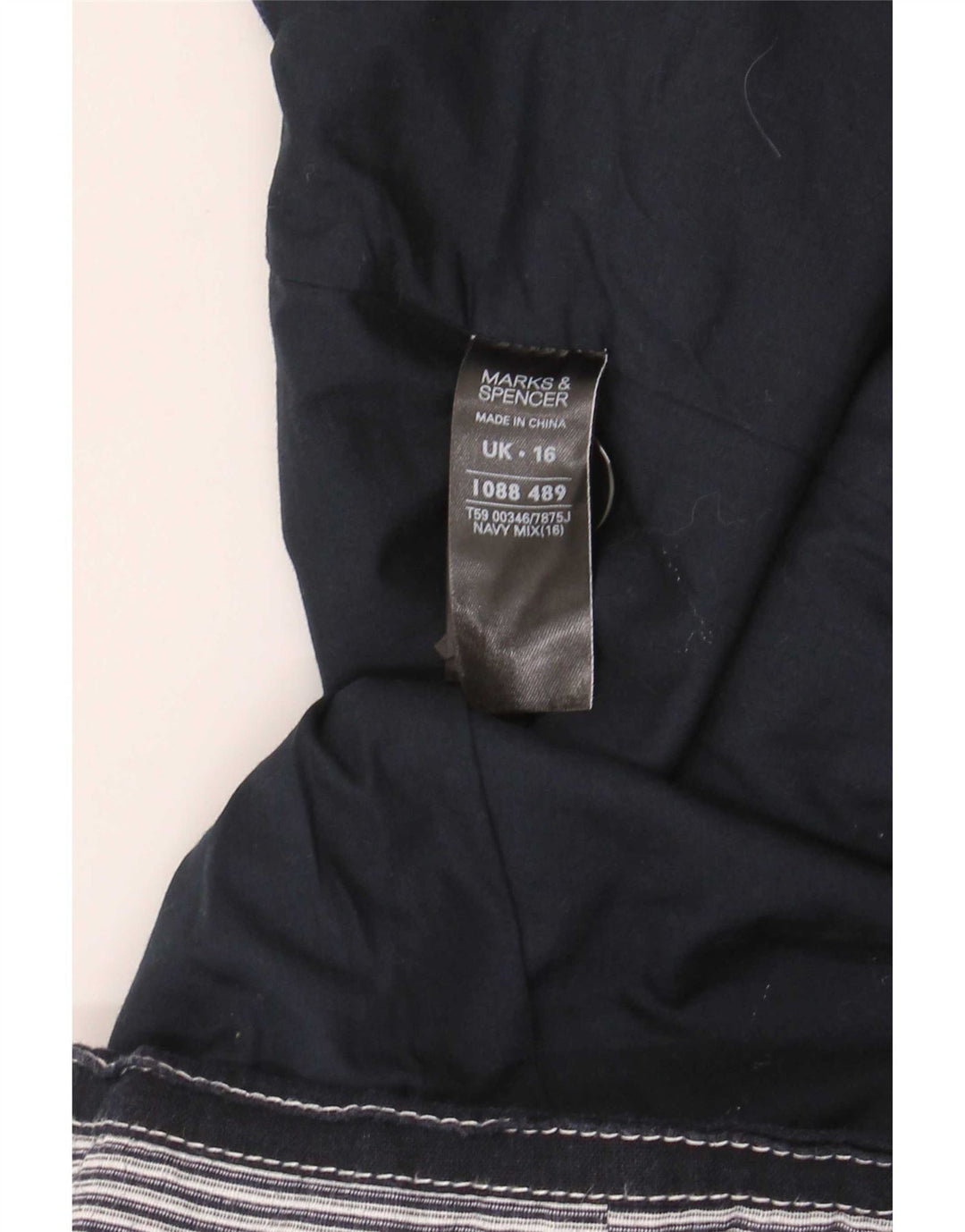 Jaqueta blazer feminina Marks & Spencer manga 3/4 Reino Unido 16 grande azul marinho