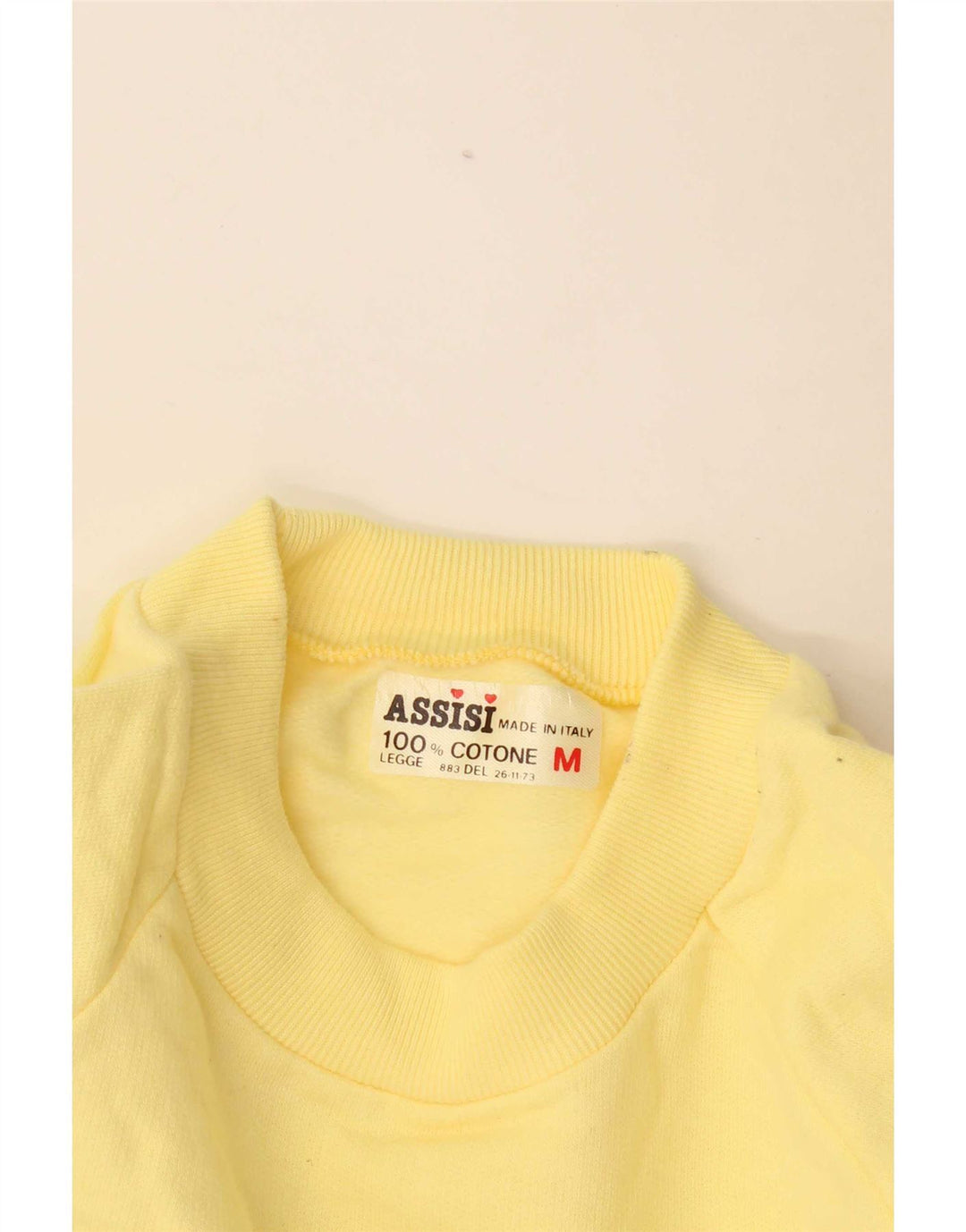 Assisi Mens Italia Graphic Moletom Jumper Médio Algodão Amarelo