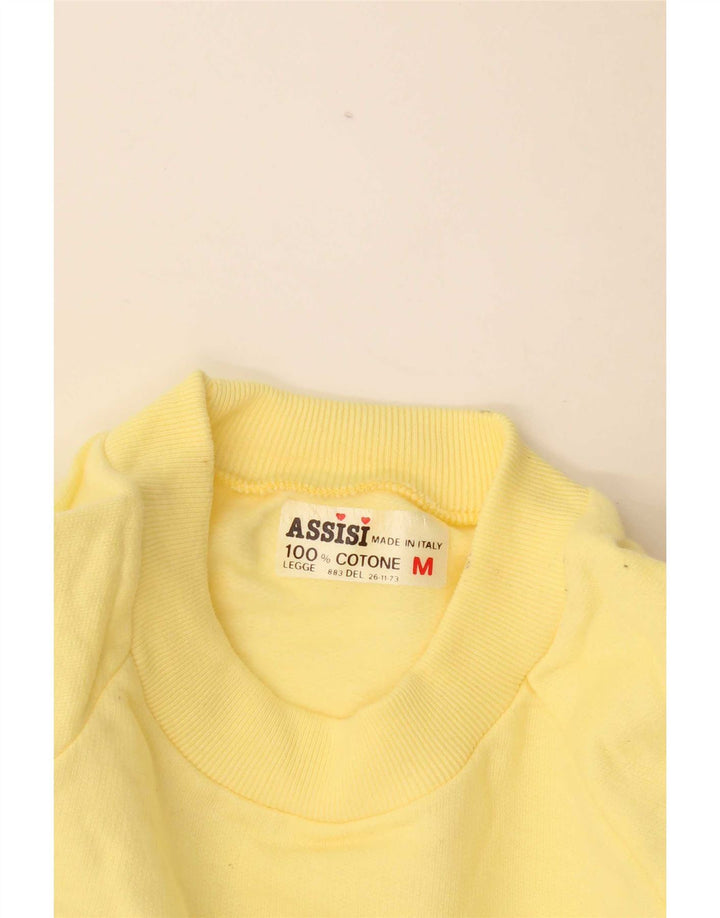 Assisi Mens Italia Graphic Moletom Jumper Médio Algodão Amarelo