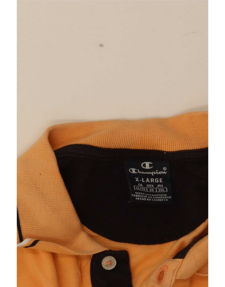 Camisa polo masculina Champion XL laranja listrada