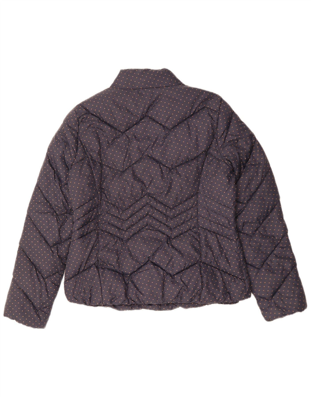 Jaqueta acolchoada feminina Diana Gallesi Reino Unido 16 grande poliamida manchada azul marinho